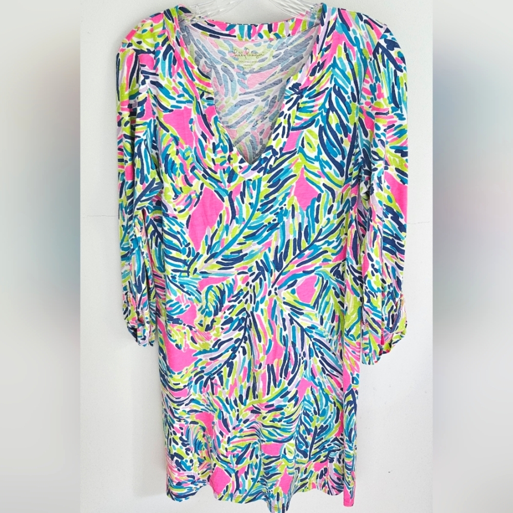 Lilly Pulitzer Layton Multi-color Tropical Dress Long Sleeve
